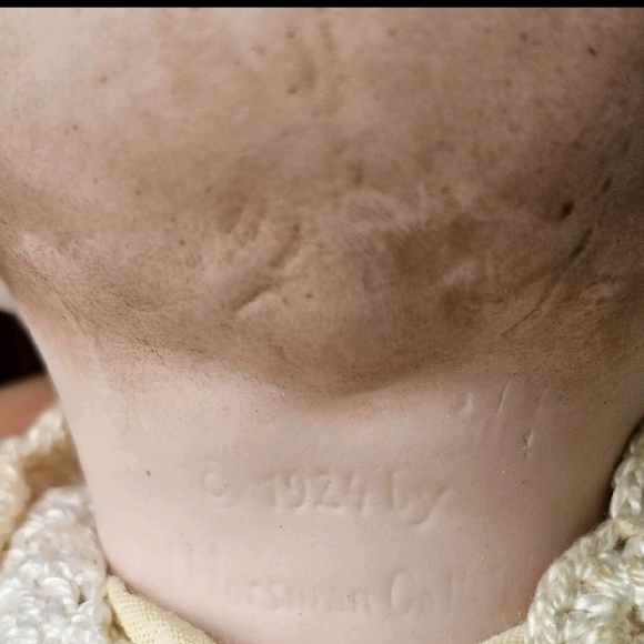 14 Inches Antique 1924 Vintage Porcelain Baby Doll with Blue Eyes - Picture 14 of 16